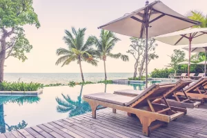beach view from a pool in north goa